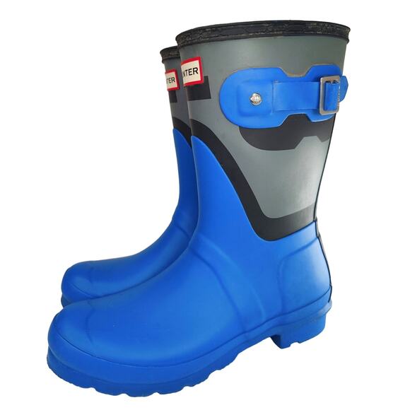 Royal Blue Hunter Shadow Rain Boots sz 7 - Picture 1 of 7